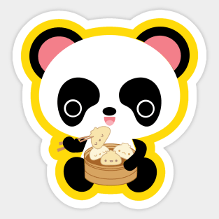 Panda and Dumplings Sticker